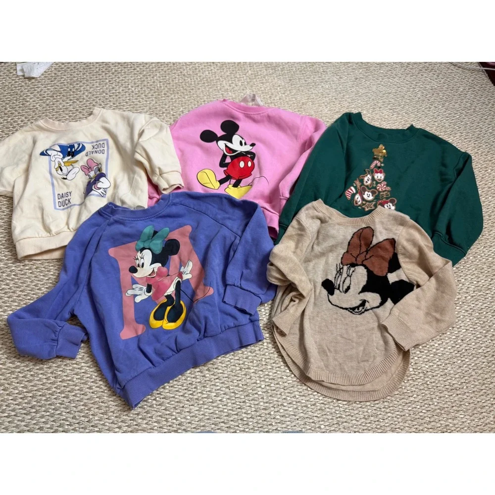 H&M, Zara Disney Kids Clothing Lot Sweatshirts T-Shirts Pants Mickey Minnie 2/4